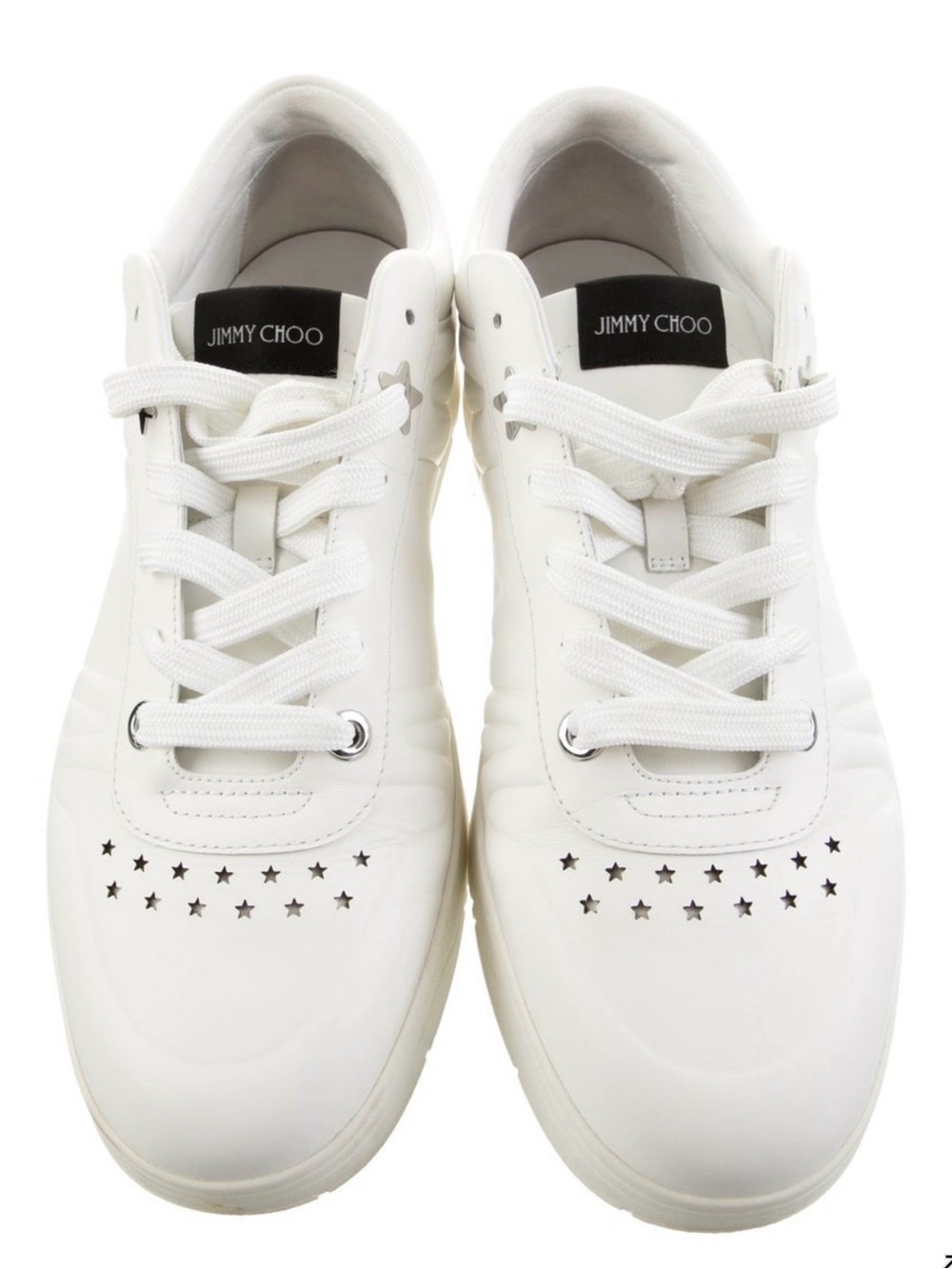 Jimmy Choo Hawaii/M White Leather Star Sneakers EU 43 US 10 Men US 12 Women